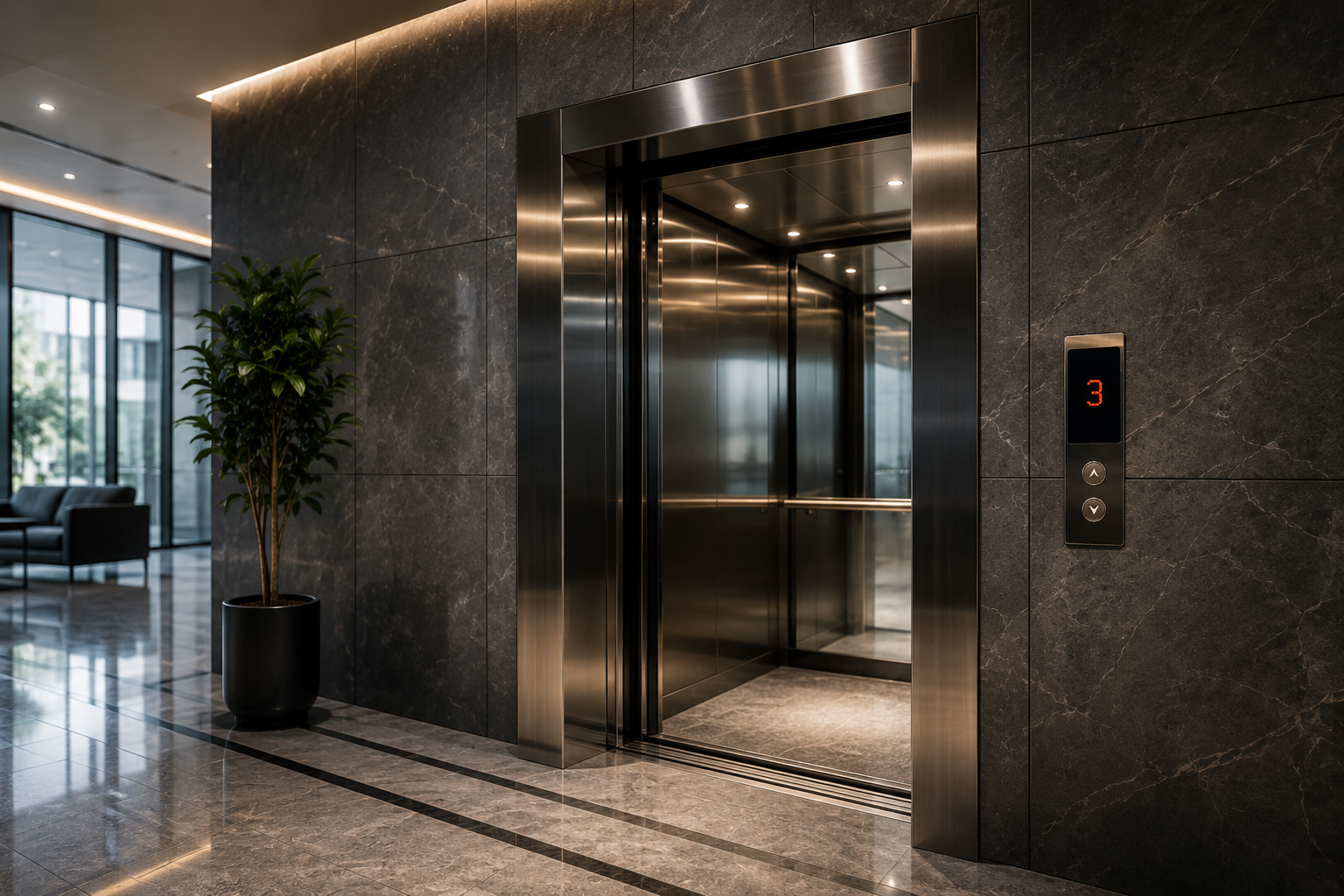 Premium modern elevator lobby